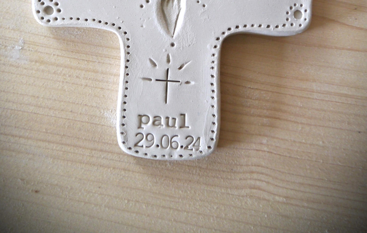 2 Duo baptism gift boxes: ceramic wall crosses for godchild and godfather/godmother