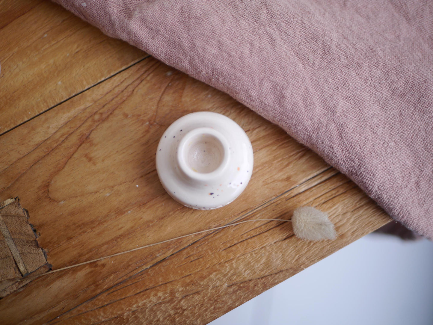 TRIO OF SACRED CANDLE HOLDERS, engraved with "father", "son", "holy spirit".