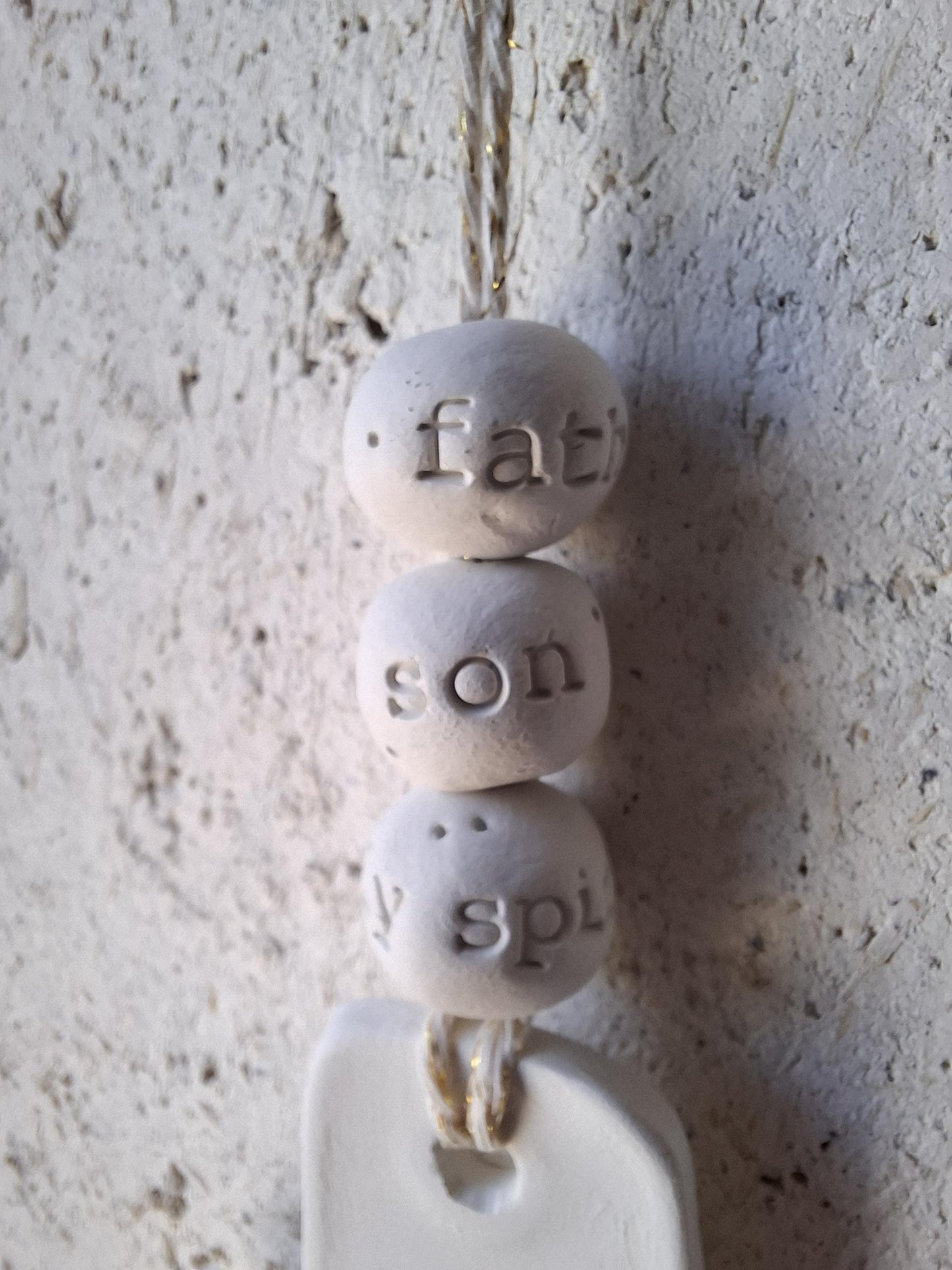 Christian ceramic wall cross, inscribed with the Word (Bible, Psalm, Gospel), prayer corner, baptism gift, communion, confirmation