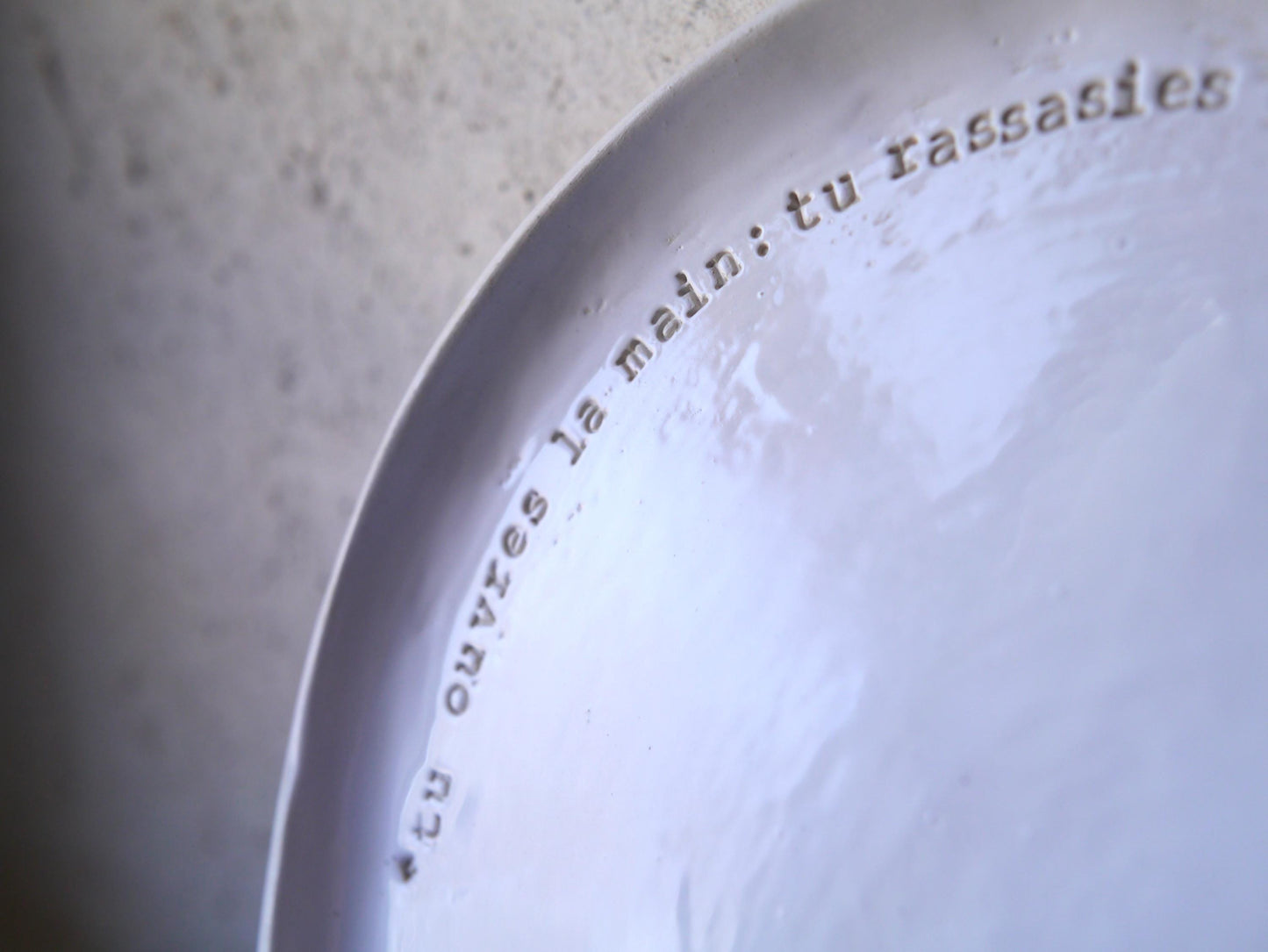 PLATE of GRATITUDE "You open your hand; you satisfy with kindness all that lives" Psalm 144