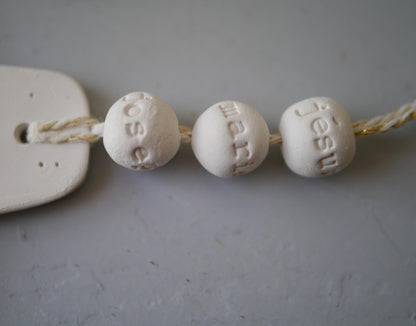 Christian ceramic cross, inscribed with the Word (Bible), prayer corner, gift idea for baptism, communion, confirmation, customizable