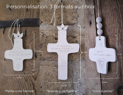 Personalized baptism gift for girls and boys, communion and confirmation. Customizable handmade cross