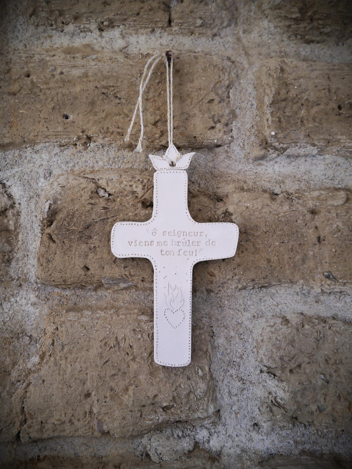 Ceramic wall cross, Christmas gift, Christian gift, Catholic cross