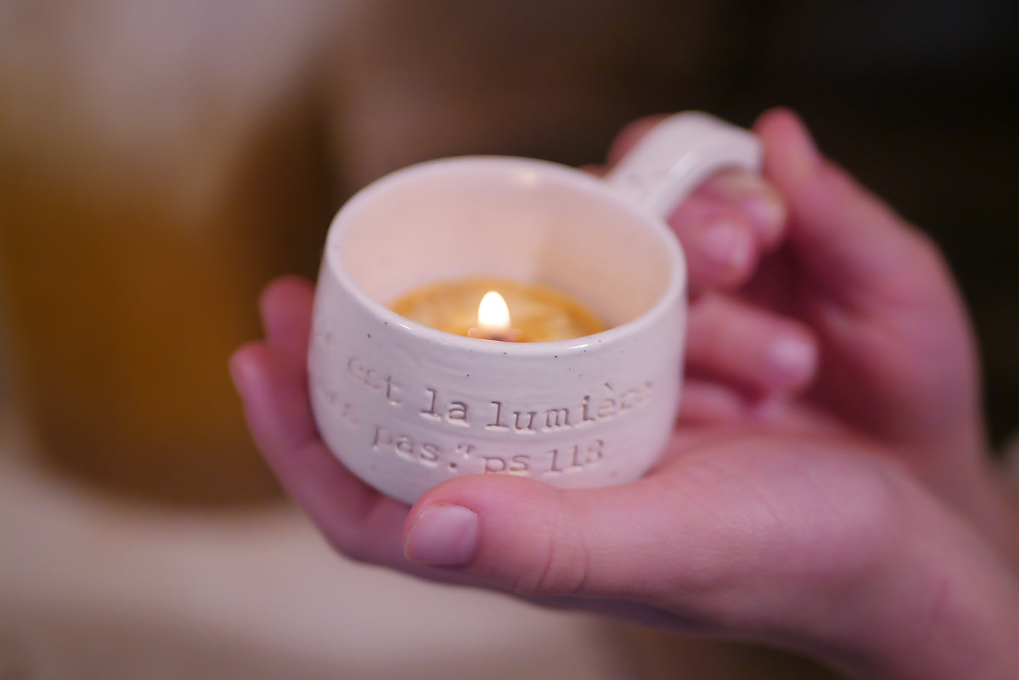 PARCOURS "VIVRE A SA LUMIERE" (bougeoir veilleuse+carnet de prière)