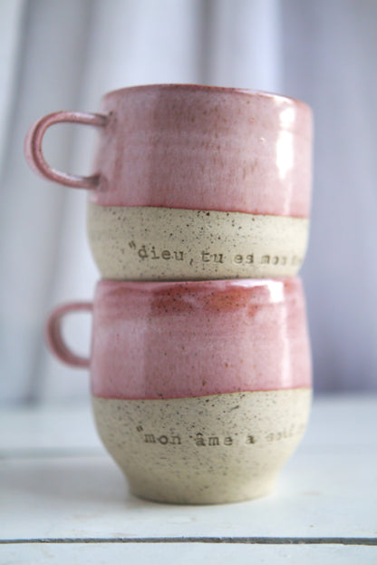 2 cups, PRAYER "God you are my God, I seek you from dawn...my soul thirsts for you" ps62