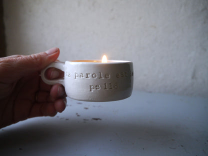 RITUAL PRAYER CANDLE HOLDER "You are the light of my steps" Psalm 118.