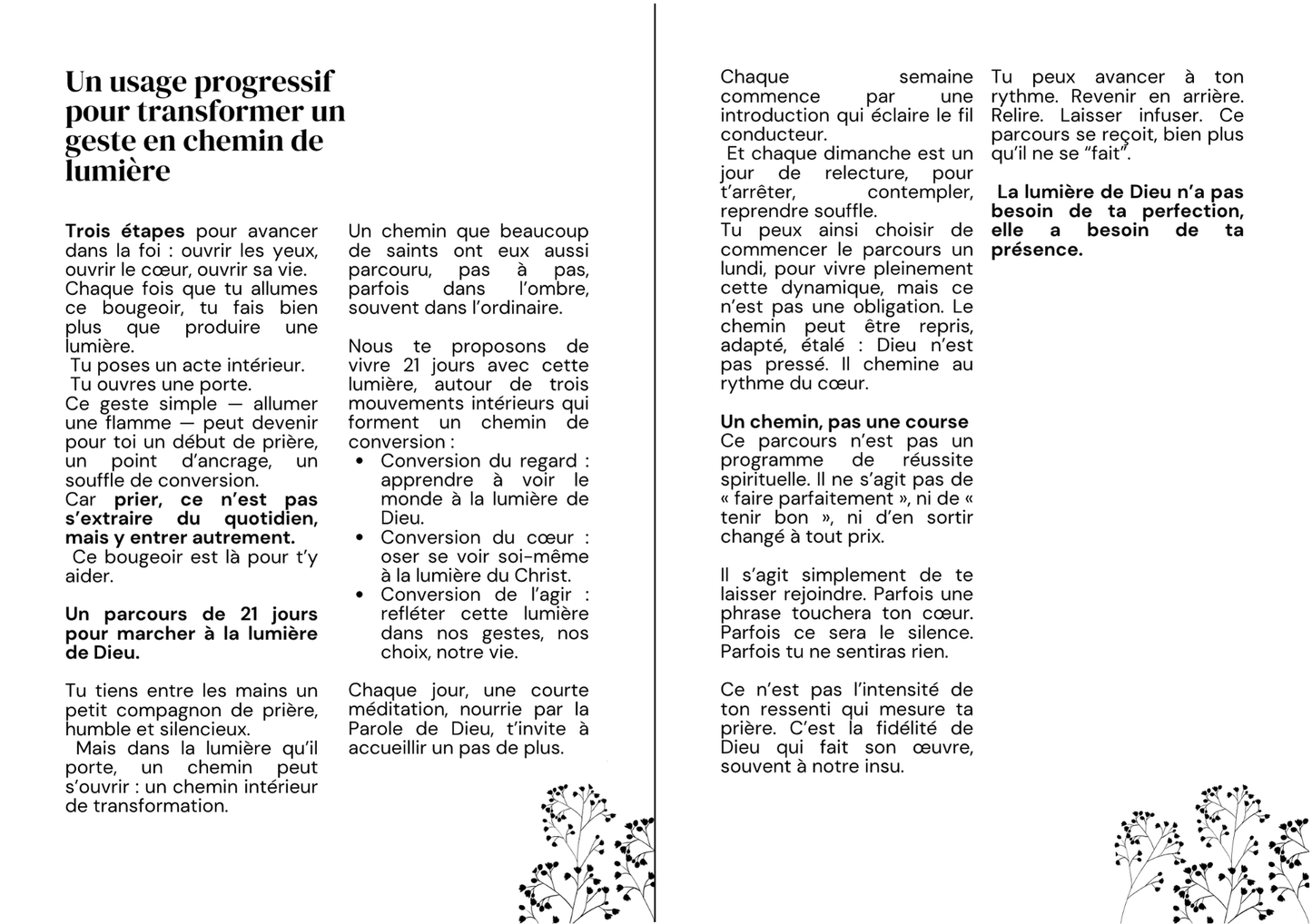 PARCOURS "VIVRE A SA LUMIERE" (Bougeoir chandelle+carnet de prière)